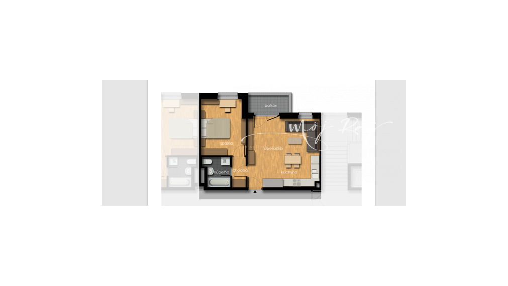 2 izb. byt s balkónom, park. miestom v Rajka Park II B